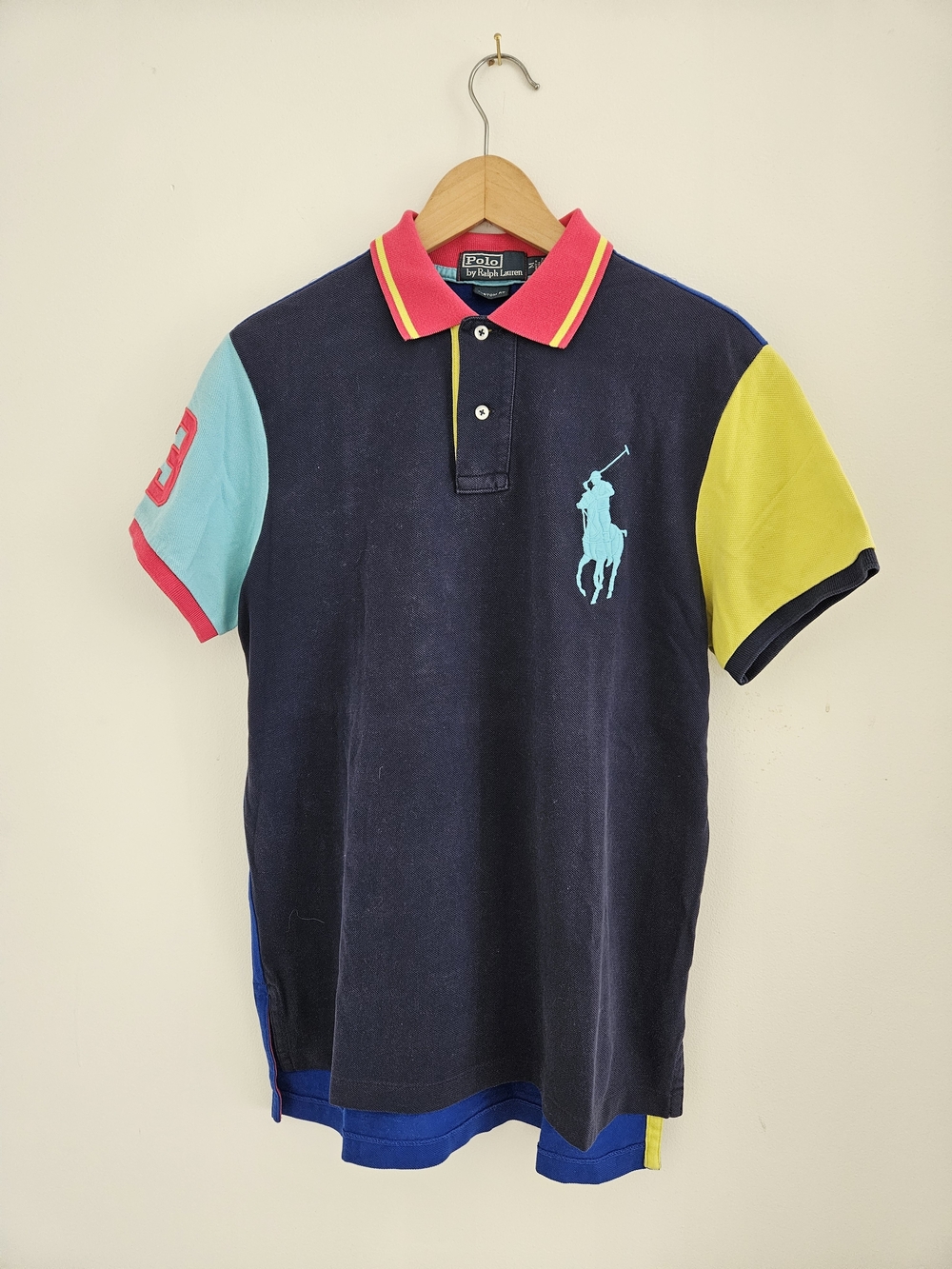 Polo Ralph Lauren Polo Shirt Mens Medium Colorblock Short Sleeve